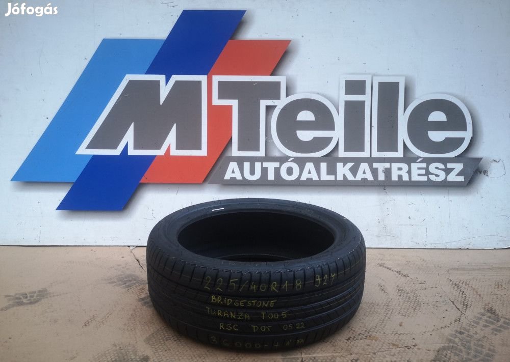 1 DB [GYÁRI ÚJ] NYÁRI GUMI - 225/ 40 R18- 92Y - BRIDGESTONE- TURANZA